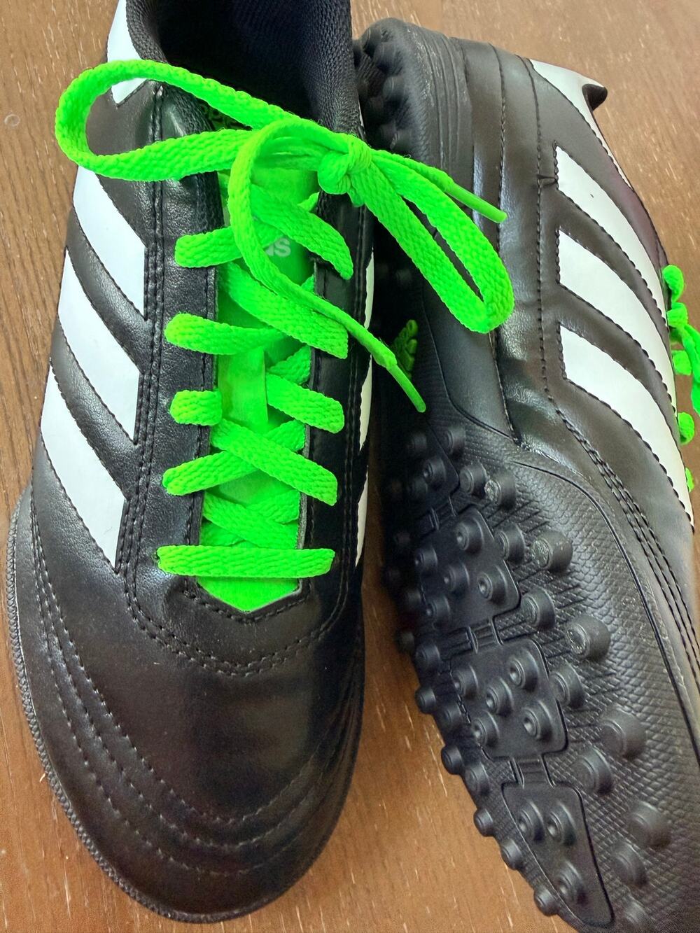 NEW Adidas Goletto VI Turf Soccer Shoes Youth Size 5.5 Black Neon Green BB4837